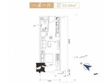 长沙恒大誉府_1室1厅1卫 建面43平米