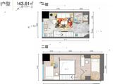 富兴世界金融中心_2室1厅1卫 建面43平米
