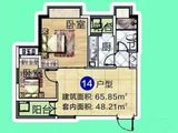 蓝天金地_2室2厅1卫 建面65平米