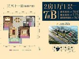 东方御璟苑_2室1厅1卫 建面70平米