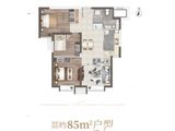 北京华发中央公园_3室2厅1卫 建面85平米