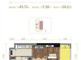 新兴壹佰公馆_1室1厅1卫 建面45平米