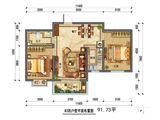 承翰世家三期_2室2厅1卫 建面91平米