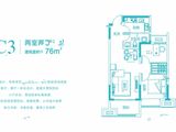 万力溱府河畔_2室2厅1卫 建面76平米