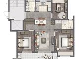 融创荣润玖樟台_3室2厅2卫 建面98平米