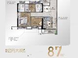 旭辉公元大观_3室2厅2卫 建面87平米