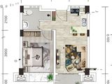 金钟府_1室1厅1卫 建面52平米