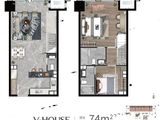 宝汇城潮寓、宝汇城V-HOUS_2室2厅3卫 建面74平米