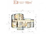莞民投众筑悦璟台_3室2厅2卫 建面98平米