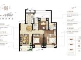 虹桥悦澜_3室2厅2卫 建面99平米
