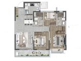龙湖中天天玥_3室2厅2卫 建面110平米