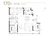 中梁旭辉铂悦滨江_4室2厅2卫 建面170平米