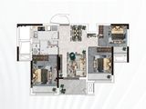 绿都凤启开元_3室2厅1卫 建面89平米