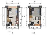 璟峰嘉园_1室2厅2卫 建面46平米