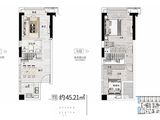 佳兆业滨江四季_2室2厅1卫 建面45平米