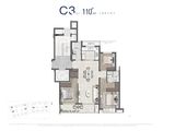 绿城春熙月明_3室2厅2卫 建面110平米