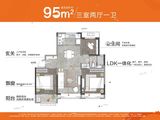 中海寰宇时代_3室2厅1卫 建面95平米