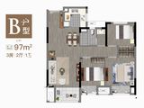 兰亭栖云_3室2厅1卫 建面97平米